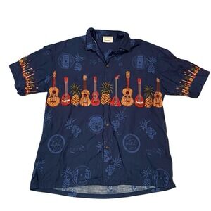 Winnie Fashion XL Hawaiian Ukulele Guitar Pineapple Cotton Shirt